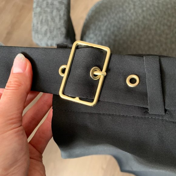 ❣️ SOLD | Belted Cropped Palazzo Pants, Black - Picture 3 of 4